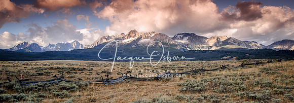 Panoramic of the Sawtooth Mountain Range near Stanley, Idaho